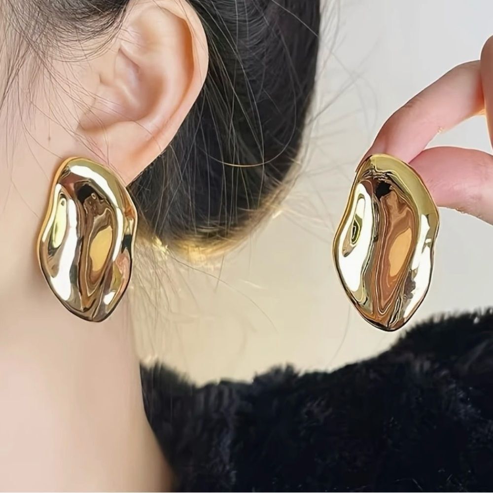 Naked Hanger Gold Statement Earrings